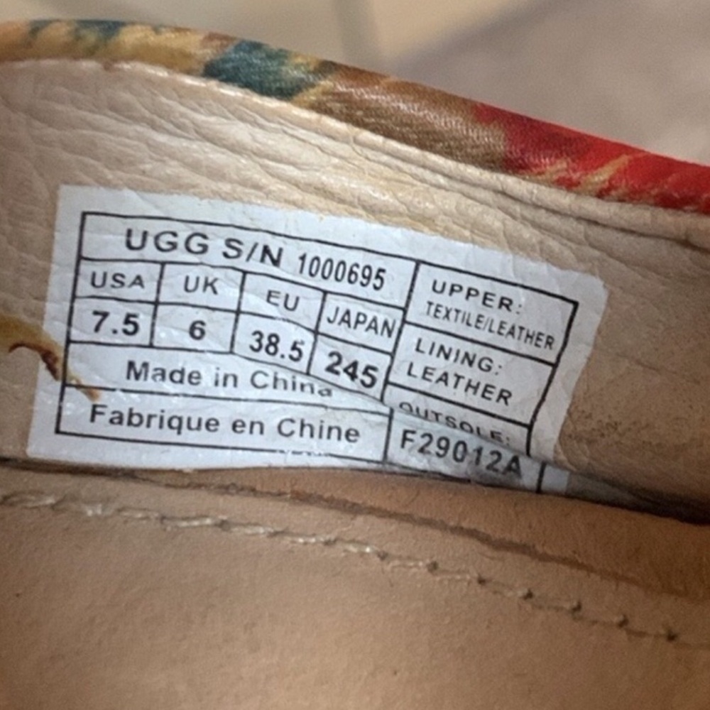 UGG Lucianna Santorini silk Ikat print wrap espadrilles sandals Size 7.5 - Picture 13 of 13